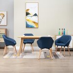 vidaXL Chaises à manger lot de 4 bleu tissu