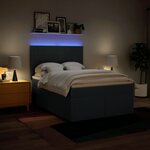 vidaXL Sommier à lattes de lit avec matelas Bleu 160x200 cm Tissu