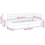 vidaXL Cadre de lit d'angle Gris foncé 90 cm x 200 cm Velours