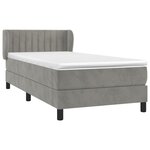 vidaXL Sommier à lattes de lit et matelas Gris clair 90x190 cm Velours