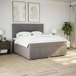 vidaXL Sommier à lattes de lit avec matelas Taupe 180x200 cm Tissu