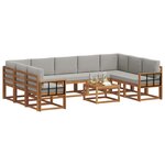 vidaXL Ensemble de canapés d'extérieur 10 pc Gris Naturel et Clair