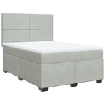 vidaXL Sommier à lattes de lit et matelas Gris clair 140x190cm Velours