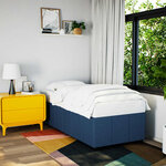 vidaXL Cadre de lit sans matelas bleu 80x200 cm tissu