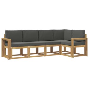 vidaXL Ensemble de canapés d'extérieur 5 Pièces Blanc et anthracite