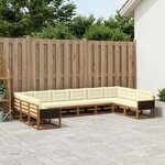 vidaXL Ensemble de canapés d'extérieur 10 Pièces Naturel et Crème
