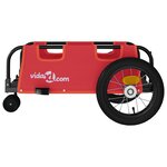 vidaXL Remorque de vélo rouge tissu oxford et fer
