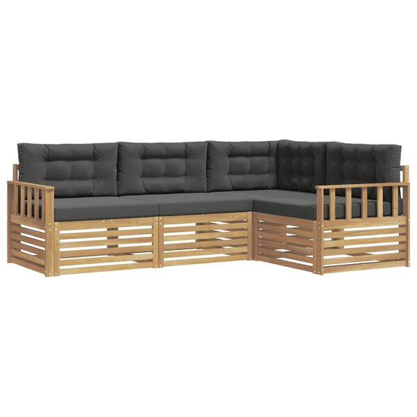 vidaXL Ensemble de canapés d'extérieur 5 pc Blanc et anthracite