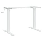 Cadre de Bureau table poste de travail meuble d'ordinateur informatique étude debout (94-135) x 60 x (70-114) cm acier blanc 02_0023974