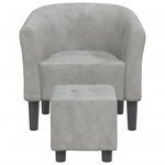 vidaXL Chaise cabriolet avec repose-pied gris clair velours