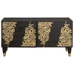 vidaXL Table basse Noir 80 x 50 x 40 cm Bois de mangue massif