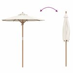 vidaXL Parasol de jardin Blanc crème 180 x 180 x 230 cm Bambou