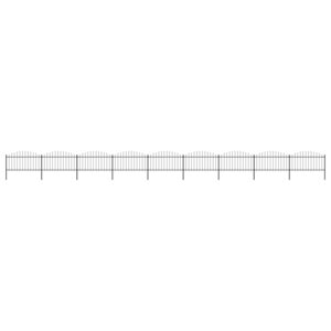vidaXL Clôture de jardin à dessus en lance Acier (1 25-1 5)x15 3m Noir