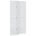 vidaXL Cloison de séparation 3 panneaux blanc bois de paulownia massif
