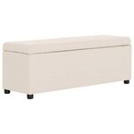 vidaXL Banc avec compartiment de rangement 116 cm Crème Polyester
