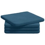 vidaXL Coussins de siège 4 Pièces Bleu 40 x 40 x 3 cm Velours
