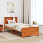 vidaXL Cadre de lit Brun cire 75 x 190 cm Bois d'ingénierie