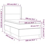 vidaXL Sommier à lattes de lit et matelas Gris clair 100x200cm Velours