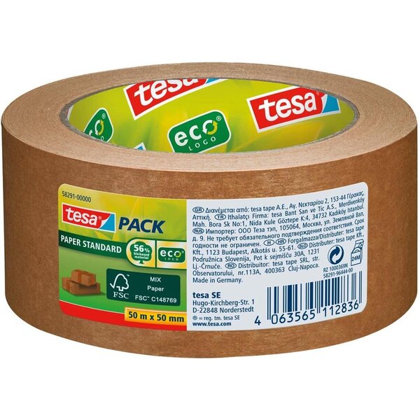 Ruban Adhésif d'emballage PAPER ecoLogo 50mm x 50m TESA
