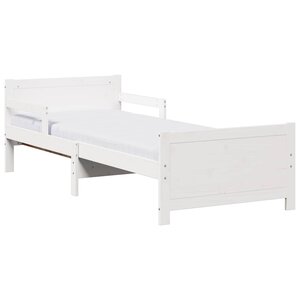 vidaXL Cadre de lit avec matelas Blanc 80 x 200 cm Bois de pin massif