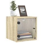 vidaXL Tables de chevet et portes vitrées 2Pièces chêne sonoma 35x37x35cm