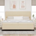 Lit Box Spring vidaXL avec Matelas Crème 200x200 cm Tissu