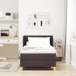 Lit Box Spring vidaXL avec Matelas Marron Foncé 80x200 cm en Tissu