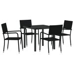 vidaXL Ensemble de jardin de 5 pièces Noir Poly Rattan