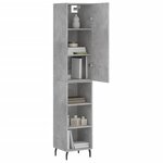 vidaXL Buffet haut Gris béton 34 5x34x180 cm Bois d'ingénierie