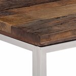 vidaXL Table console argenté acier inoxydable et bois de mélèze massif