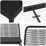 vidaXL Ensemble de salle à manger pour jardin 7 Pièces Noir
