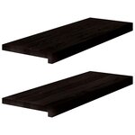 vidaXL Marches d'escalier 2 Pièces marron foncé 70x30x2 cm chêne massif