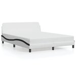 vidaXL Cadre de lit Dover blanc et noir 160x200 cm similicuir