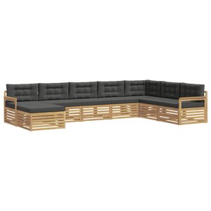 vidaXL Ensemble de canapés d'extérieur 8 pc Blanc et anthracite