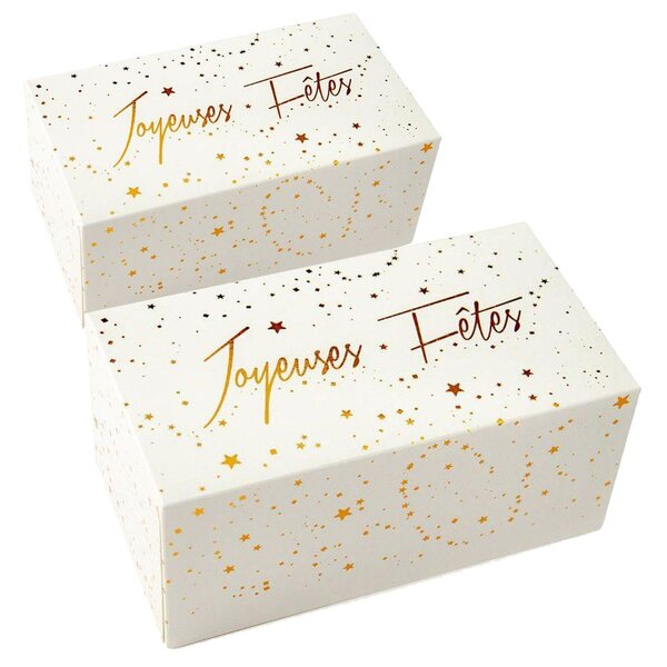2 boîtes pour bûche de Noël 35 x 13 x 11 cm