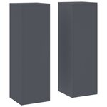vidaXL Supports de Plantes Extérieurs Pillar 2 Pièces Anthracite 24x24x75 cm Acier