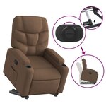 vidaXL Fauteuil inclinable Marron Tissu