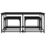 vidaXL Tables basses gigognes 5 Pièces noir bois d'ingénierie