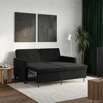 vidaXL Canapé-Lit Noir Tissu