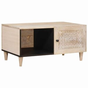 vidaXL Table basse Beige 80 x 50 x 40 cm bois de manguier massif