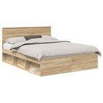 vidaXL Cadre de lit Chêne Sonoma 150 x 200 cm Pin massif