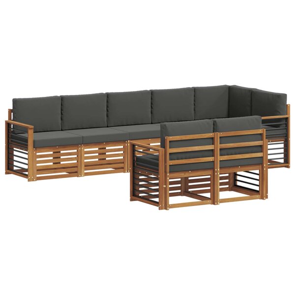 vidaXL Ensemble de canapés d'extérieur 8 pc Naturel et Anthracite