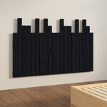 vidaXL Tête de lit murale Noir 127 5x3x80 cm Bois massif de pin
