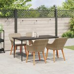 vidaXL Ensemble de salle à manger de jardin 5 pièces beige en poly rattan