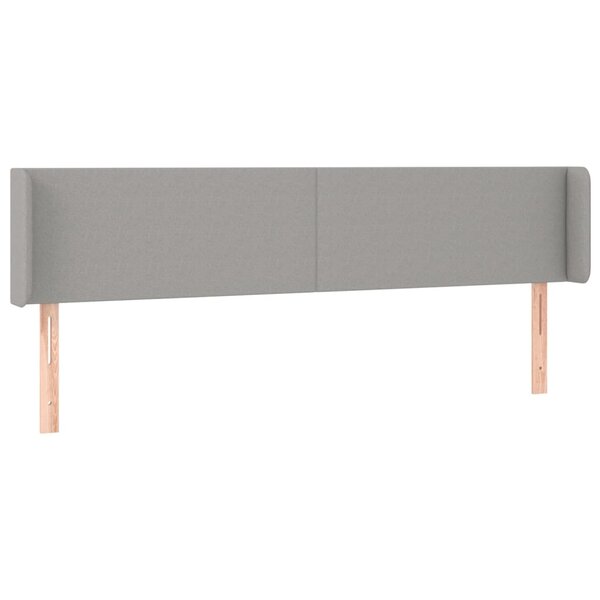 vidaXL Tête de lit avec oreilles Gris clair 163x16x78/88 cm Tissu