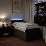 vidaXL Sommier à lattes de lit avec matelas Marron foncé 90x200 cm