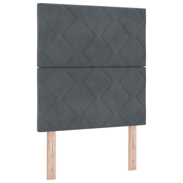 vidaXL Tête de lit LED avec reliefs en diamants gris foncé  80 cm  en velours.