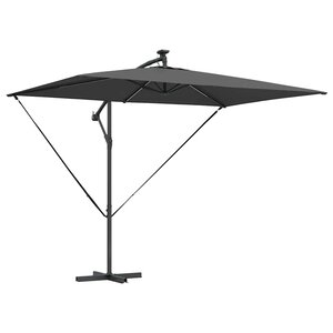 vidaXL Parasol banane à mât déporté Anthracite 294 x 200 x 254 cm