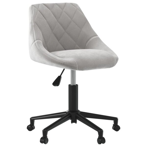 vidaXL Chaise pivotante de bureau Gris clair Velours