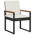 vidaXL Ensemble de meubles d'extérieur 4 Pièces Noir et blanc crème